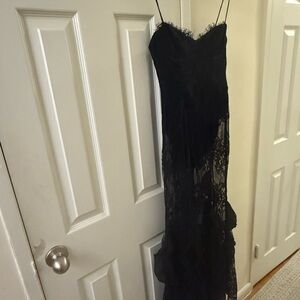 For Love And Lemons Black Strapless Lace Dress
